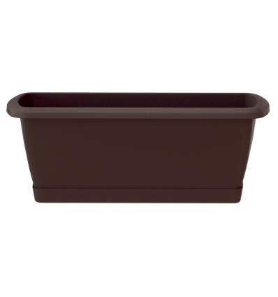 PLASTIC PLAVY BOX WITH SAUCER, BROWN, 80CM.