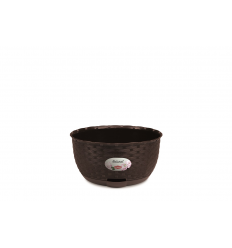 PLASTIC BOWL WITH SAUCER, 30CM, BROWN.