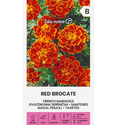 FRENCH MARIGOLD RED BROCATE