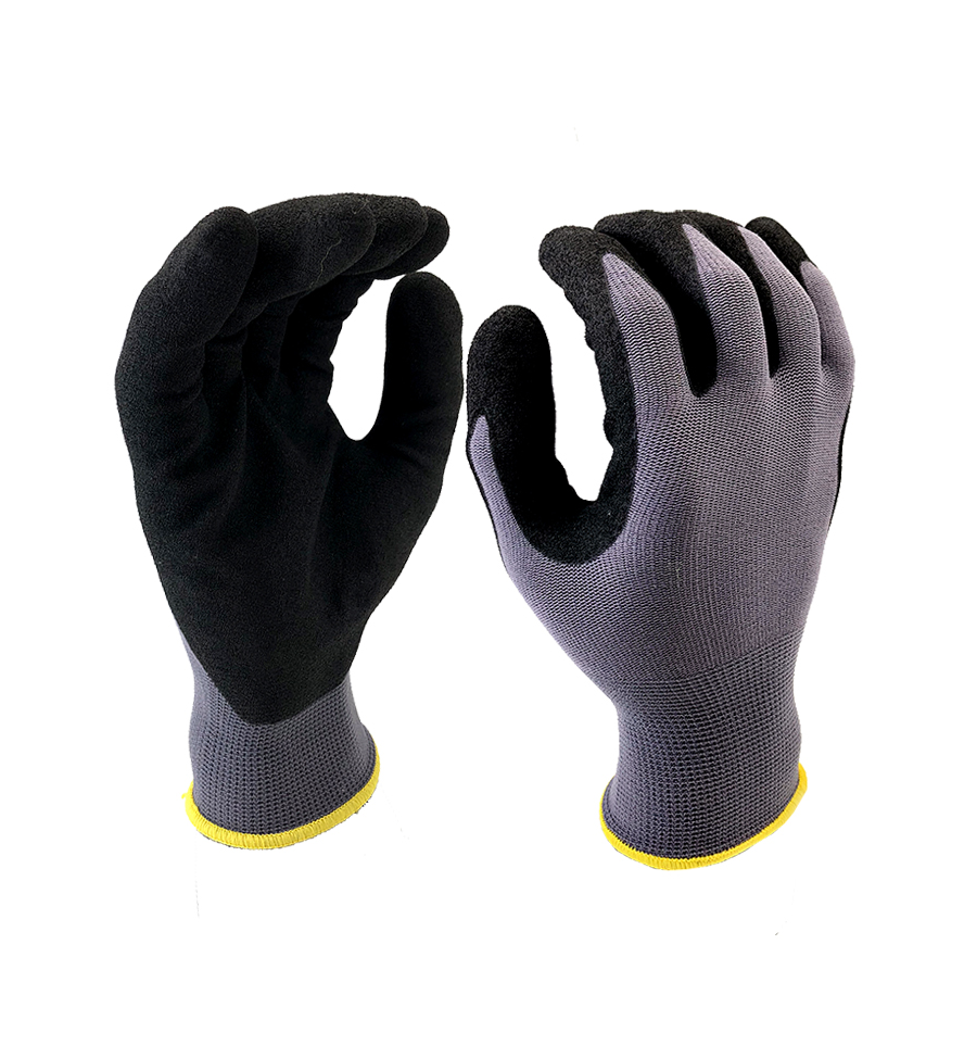 grey rubber gloves