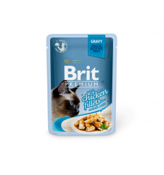 BRIT PREMIUM DELICATE FILLETS IN GRAVY WITH CHICKEN POUCH 85G FOR CATS