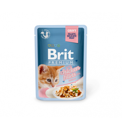 BRIT PREMIUM DELICATE FILLETS IN GRAVY WITH CHICKEN KONSERVAI 85G KAČIUKAMS