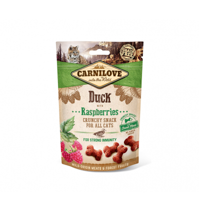 CARNILOVE SKANĖSTAS DUCK RASPBERRIES 50G KATĖMS