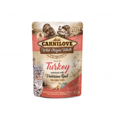 CARNILOVE TURKEY VALERIANA POUCH 85G FOR CATS