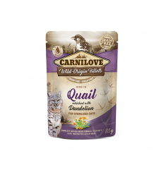 CARNILOVE QUAIL DANDELION STERILIZED POUCH 85G FOR CATS