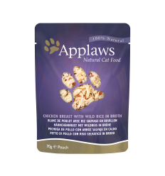 APPLAWS CHICKEN BREAST & WILD RICE POUCH 70G FOR CATS 8007ML-A