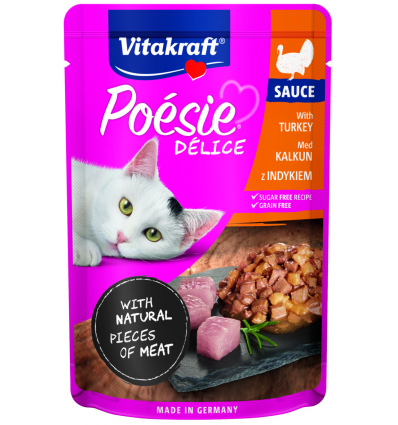 VITAKRAFT POESIE WET FOOD TURKEY BREAST 85G 2436663 FOR CATS