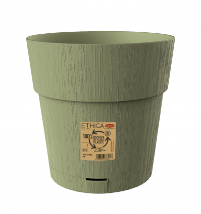 Plastic Pot with Saucer, Green, 25X25CM (68102)