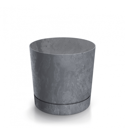 Plastic Pot with Saucer, Gray, 30X30CM