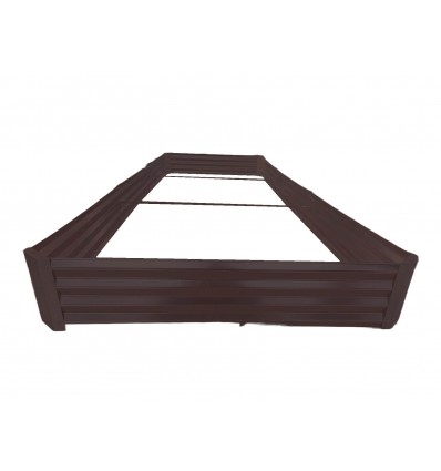 METAL RAISED GARDEN BED AGRONOM (N), BROWN, 200X65X20CM