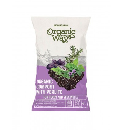 ORGANIC COMPOST FOR HERBS AND VEGETABLES WITH PERLITE 4 L
