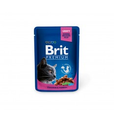 BRIT PREMIUM CHICKEN&TURKEY POUCH 100G FOR CATS