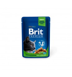 BRIT PREMIUM CHICKEN STERILISED POUCH 100G FOR CATS