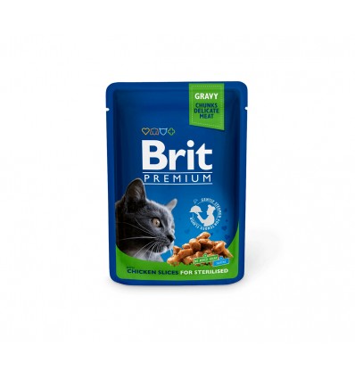 BRIT PREMIUM CHICKEN STERILISED POUCH 100G FOR CATS