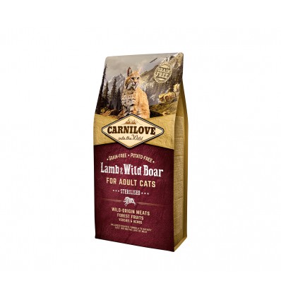 CARNILOVE LAMB&WILD BOAR STERILISED 6KG FOR CATS