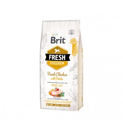 BRIT FRESH CHICKEN ADULT 12KG ŠUNIMS