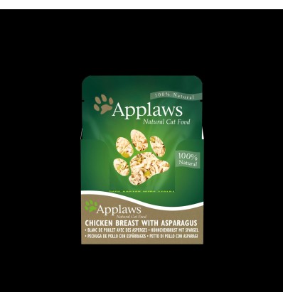 APPLAWS CHICKEN & ASPARAGUS & WILD RICE KONSERVAI 70G KATĖMS 8002ML-A