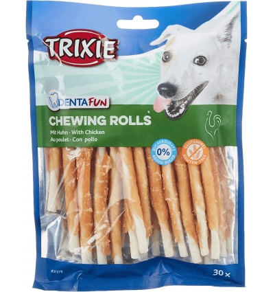 TRIXIE DENTA FUN CHICKEN CHEWING ROLLS 28CM 3PCS 250G SNACK FOR DOGS