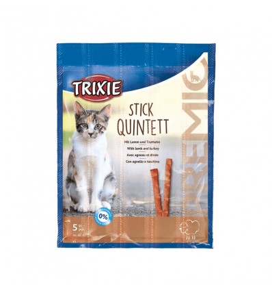 TRIXIE PREMIO STICK QUINTETTU POULTRY LIVER SKANĖSTAS KATĖMS 5X5G