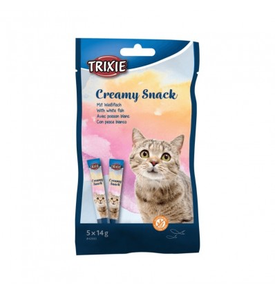 TRIXIE CREAMY WHITE FISH 5X14G SNACK FOR CATS