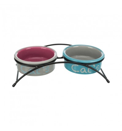 TRIXIE BOWL SET 2X0,3L 12CM-26X7X13CM FOR CATS