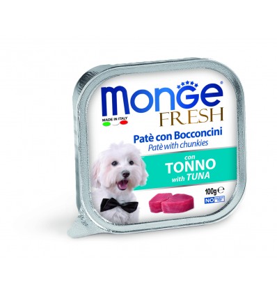 MONGE FRESH - WET DOG PATE & CHUNKIES TUNA 100G FOR DOGS