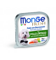 MONGE FRESH - WET DOG ALU PATE & CHUNKIES CHICKEN & VEGETABLES 100G FOR DOGS