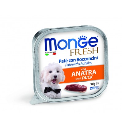 MONGE FRESH - WET DOG ALU PATE & CHUNKIES DUCK 100G FOR DOGS