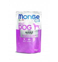 MONGE GRILL- DOG POUCHES PORK 100G FOR DOGS