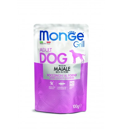 MONGE GRILL- DOG POUCHES PORK 100G FOR DOGS