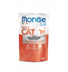 MONGE GRILL- CAT POUCHES KITTEN SALMON 85G FOR KITTENS