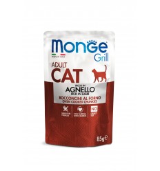 MONGE GRILL- CAT POUCHES ADULT LAMB 85G FOR CATS