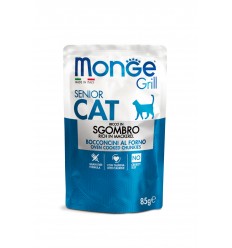 MONGE GRILL- CAT POUCHES SENIOR MACKEREL 85G FOR CATS