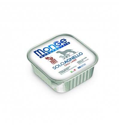 MONGE MONOPROTEICO "SOLO" - WET DOG PATE 100% LAMB 150G ŠUNIMS