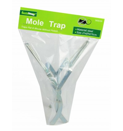 METAL MOLE TRAP, GALVANIZED, 20X15CM