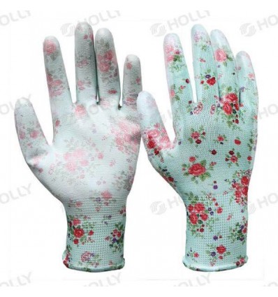 GLOVES WITH PU, LIGHT BLUE, D7