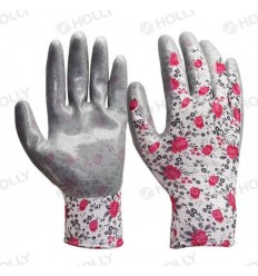 GLOVES WITH NITRILE, GRAY, D7