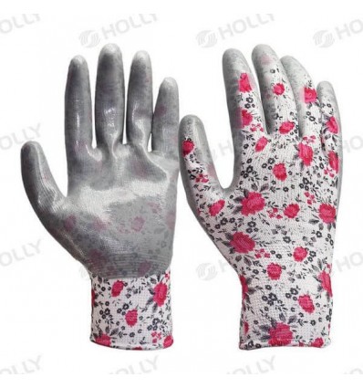 GLOVES WITH NITRILE, GRAY, D9