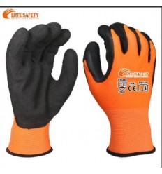 GLOVES WITH LATEX, ORANGE, D10