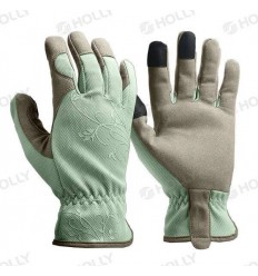 ARTIFICIAL LEATHER GLOVES, GREENISH, D7