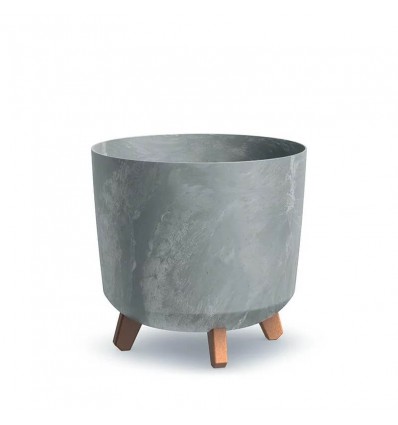 Pot DGTL300LE Gray, 30X29CM with Integrated Saucer