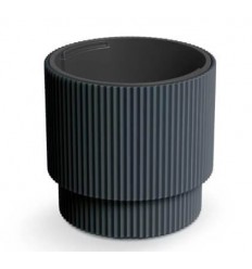 POT WITH INSERT BLACK, 30CM