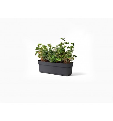 POT WITH WATER RESERVE GRID, BLACK, 60CM