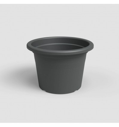 Plastic Cylinder Pot Black 25x18 cm