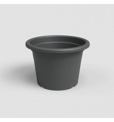 Plastic Cylinder Pot Black 30x21 cm