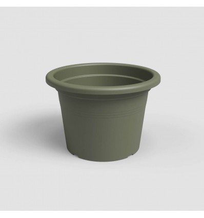 Plastic Cylinder Pot Green 20x14 cm