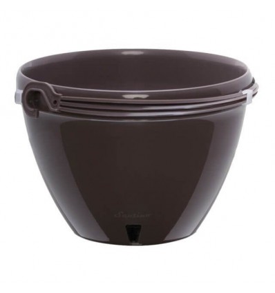 HANGING POT VISTA WITH HOOK AND WATER RESERVOIR, IRRIGATION SYSTEM, DARK, 21X15CM, 3,8L